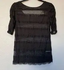 Lily White Black Lace Top