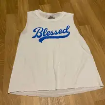 Hybrid Apparel Blessed Muscle Tank Graphic Tee | L