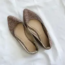 Pointed Animal Print Flats Size 7