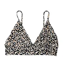 Women's Leopard Triangle Bralette Swim Top Size Medium