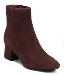 Rockport Women's Okaeli Zipper Booties- Dark Wine Suede- Size 5M