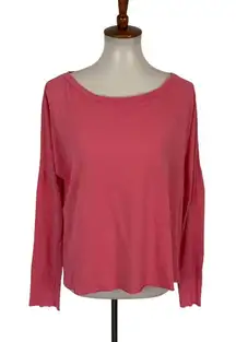 Stateside Pink Lightweight Long Sleeve Boxy Top Medium Casual Minimalist Layer