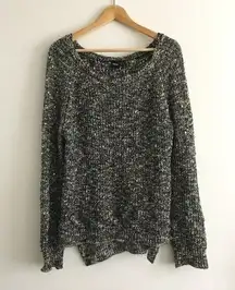 ASOS Ribbed Oversized Crewneck Sweater Tweed‎ Womens Size 2