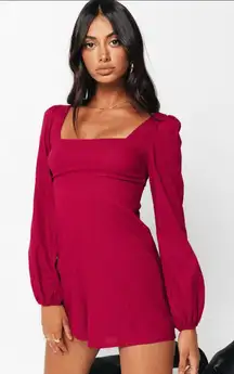 Princess Polly Hastings Long‎ Sleeve Romper Burgandy Size 6