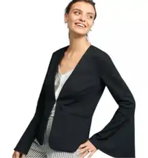 ANTHROPOLOGIE Cartonnier Bell Sleeve Blazer Medium Black NEW Modern Boho Chic