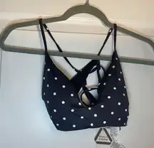 RVCA Womens Bikini Top NWT Size Extra Large XL 14 Cross Back Bralette Navy Blue