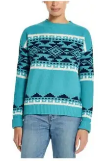 NEW Weatherproof Fair Isle‎ Pullover Sweater, Turqouise, Size Large