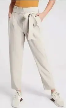 ATHLETA Skyline Pant II Light Khaki Cream Paperbag Waist Lightweight Pants 4