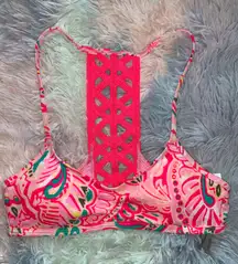 Pink Scoop Neck Bikini Top