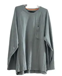 (J) Touchwear Big Tall Thermal Shirt 2XL Green Work Casual Zip EUC