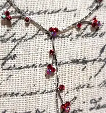 Cookie Lee Red Heart Vine Necklace With Matching Earrings Set