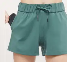 Lululemon On The Fly Shorts Green Smoke Size 6