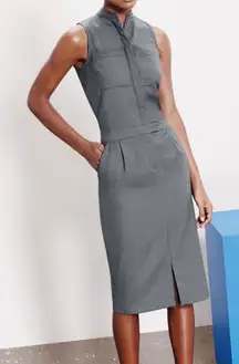 J. Crew Gray Wool Sleeveless Lined Sheath‎ Dress 8 Office Workwear Professional