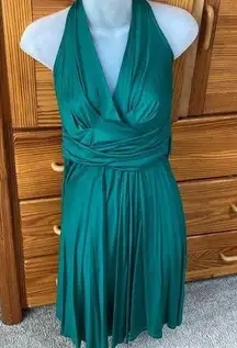 DKNY  Green Dress Emerald Malachite S NWT ribcage bias cut Y2K