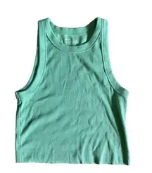 Aerie Ribbed Crop Tank Top Light Green Size XL