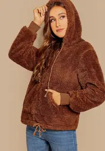 Brown Fluffy Hoodie CIDER