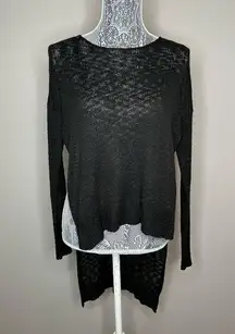 LUCCA COUTURE Lightwight Knit High Low Split Hem Open Side Sweater Top XS