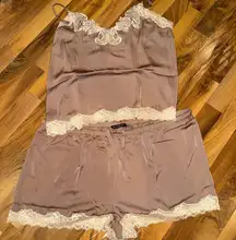 INC international‎ concepts coffe lace embroidered satin pj lounge set NWT XXL