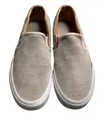 Vans Women's Beige Slip-On Sneakers, Size 7