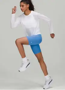 Lululemon base pace high-rise short 8” ribbed nulux blue nile . Size 4