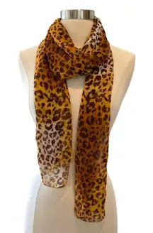 Vintage Ray Strauss 100% Silk Leopard Animal Print Scarf