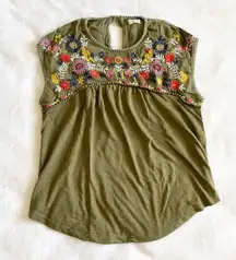 Green Embroidered Tshirt