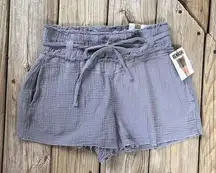 REWASH  Women's Grey String Tie Shorts 100% Cotton Size M. NEW