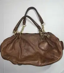 Vintage Y2K Juicy Couture Brown Leather Bag‎ Purse Logo Heart Meduim