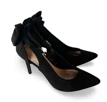 H&M  Suede Bowtie Black Heel Shoes