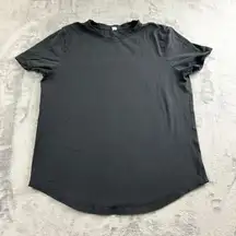 Lululemon Womens Top Size 10 Short Sleeve Black Athletic Outdoors Preppy Boxy