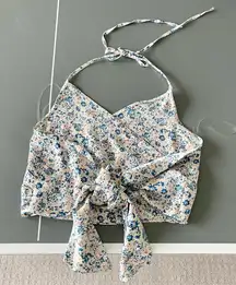 NWOT Know One Cares Floral Wrap Tank with ties in back