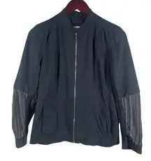 Dries Van Noten Black Sheer Sleeve Jacket Women's Size 38 Made in‎ Belgium