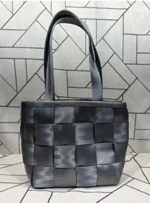 Harvey's Seatbelt Woven Tote Purse Durable Top Handle Gray Womens READ