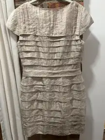 Cynthia Steffe Beige shimmery tiered dress