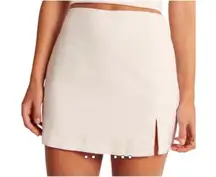 NWT Abercrombie & Fitch Linen-Blend Mini Skirt Beige- Size XS