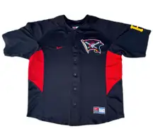 Vintage Nike Pittsburgh Pirates MLB Baseball Black Red Jersey Button Up T-shirt