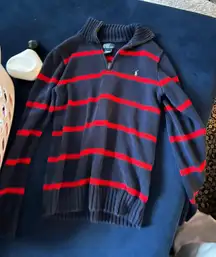 Ralph Lauren Polo  Striped Pullover Red and Navy Blue