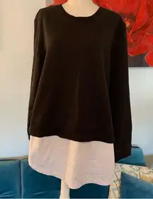 Adidas Women's Black Long Sleeve Layer Sweatshirt Top Size L Large Oversized