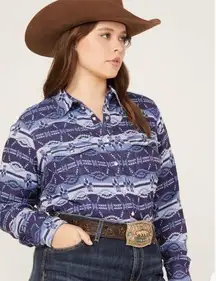 Ariat R.E.A.L. Southwestern Oceanic Print Long Sleeve Western Pearl Snap XL