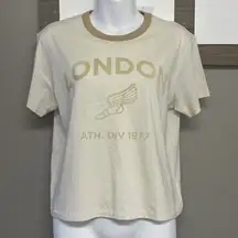 American Eagle Cream London Ath. Div. 1977 Cropped Crewneck T-shirt- Small