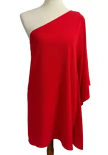 Vici Red Side To Side One Shoulder Statement Dress Size Medium