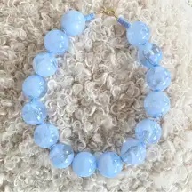 REVOLVE x Baublebar Periwinkle Blue Resin Bead Statement Necklace New 18” 78.00