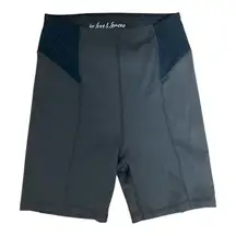 For Love And Lemons Womens Ribbed Color Block Bike Shorts Blue Size Small