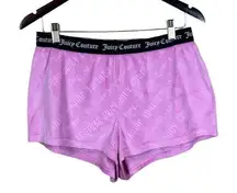 Juicy Couture  Shorts Women's Medium Pink Velour Comfy Stretch Elastic Waist