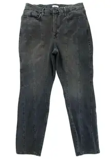 Good American Good Classic Seamed Slim Jeans High Rise Black Gray Size 16