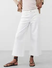 Banana Republic Women's 5 Pocket Mid-Rise Wide Leg Crop Jeans White Size 31/12