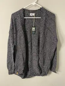 New tentree Women's Anoba Cardigan, Black/White Size Small