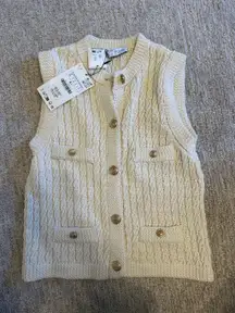 ZARA Knit Sweater Vest Cable