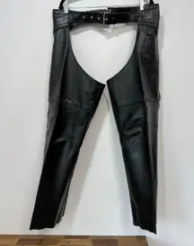 Vanguard Leather America Womens Motorcycle Pants Chaps Protection‎ Black Buckle