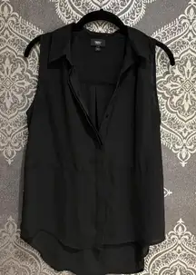 Mossimo Medium Black Sleeveless Women’s button up Top